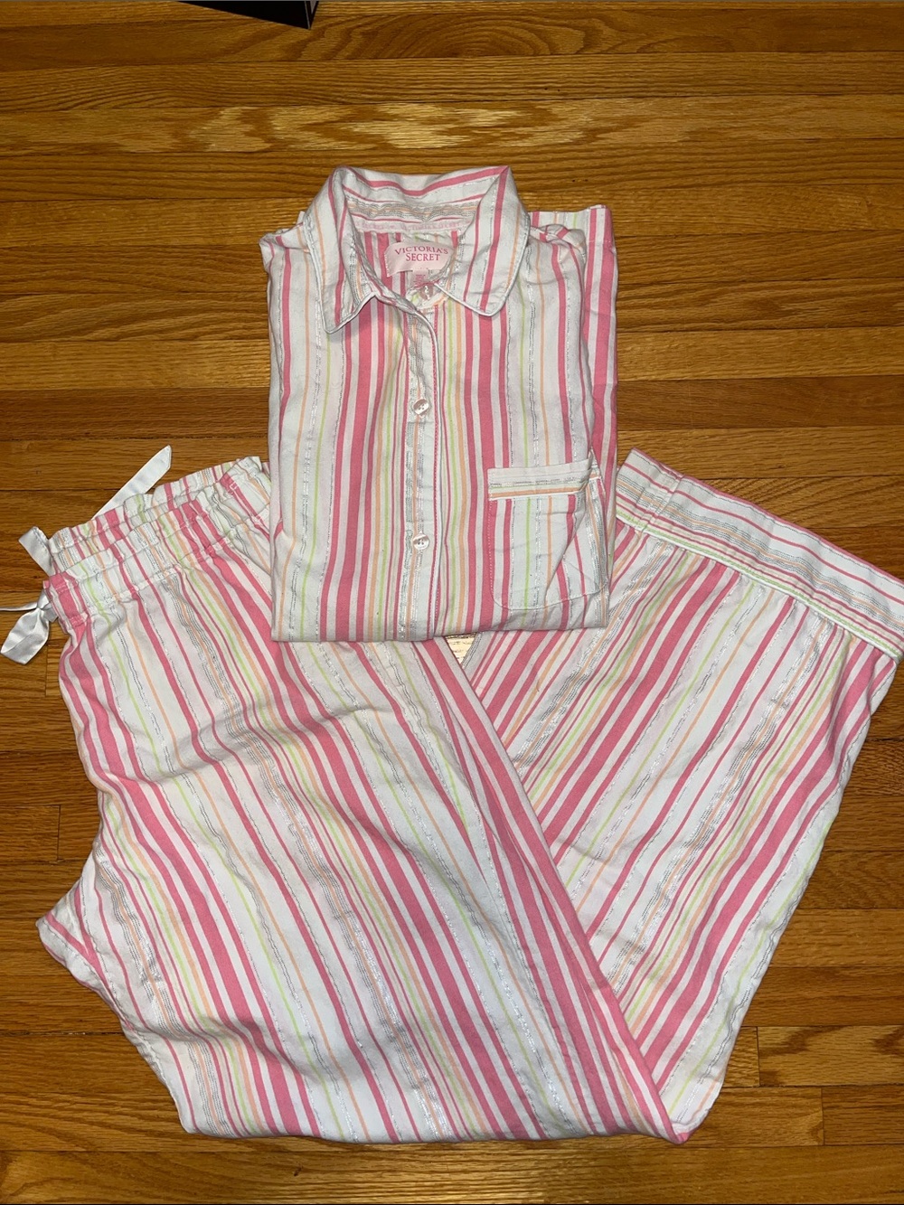 Victoria's Secret Pink & White Striped women’s Pajama Set